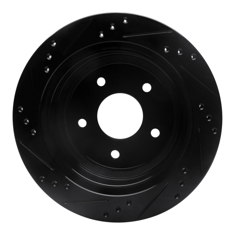 Picture of R1 98-05 Chevrolet S10 Rear Right Drilled & Slotted Black Brake Rotor