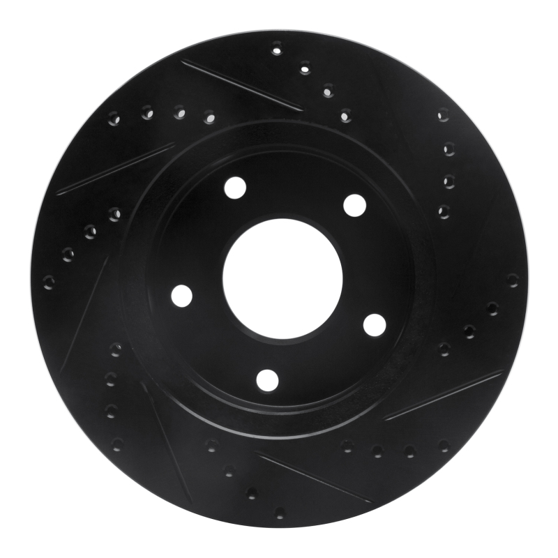 Picture of R1 97-05 Chevrolet Blazer Front Left Drilled & Slotted Black Brake Rotor