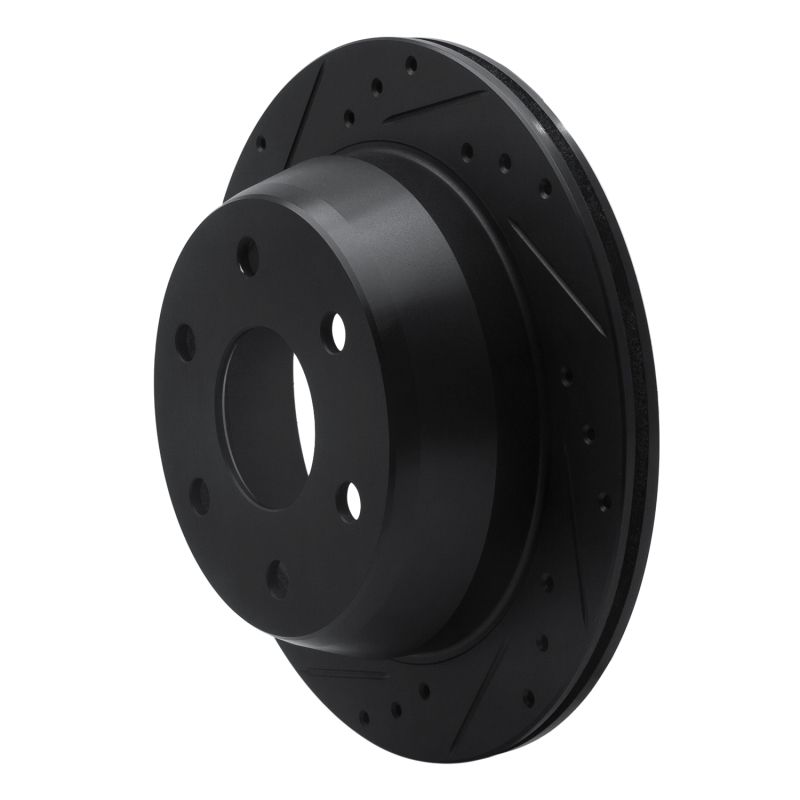 Picture of R1 99-07 Chevrolet AVALANCHE 1500 Rear Left Drilled & Slotted Black Brake Rotor