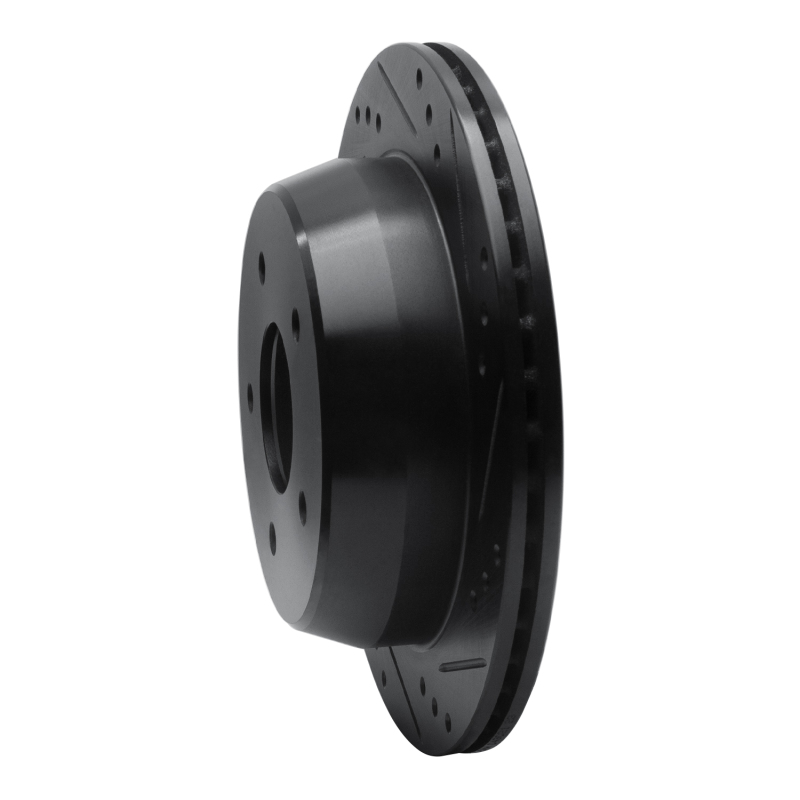 Picture of R1 98-05 Chevrolet S10 Rear Right Drilled & Slotted Black Brake Rotor