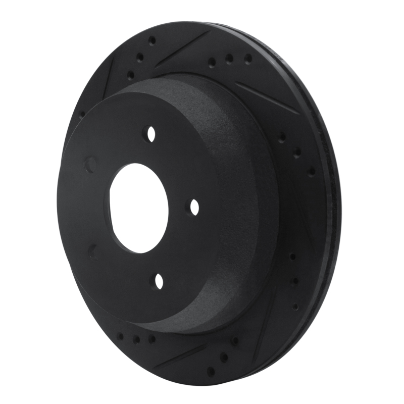 Picture of R1 98-05 Chevrolet S10 Rear Left Drilled & Slotted Black Brake Rotor