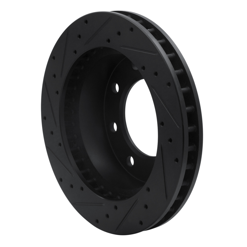 Picture of R1 99-20 Cadillac DeVille Front Right Drilled & Slotted Black Brake Rotor