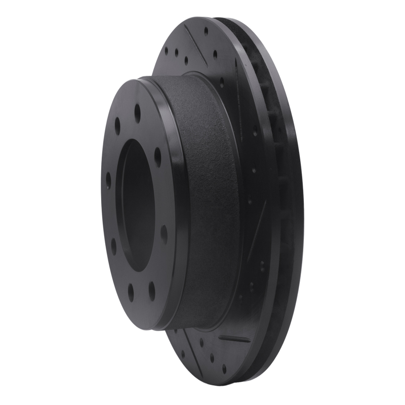 Picture of R1 99-25 Chevrolet Express 3500 Rear Right Drilled & Slotted Black Brake Rotor
