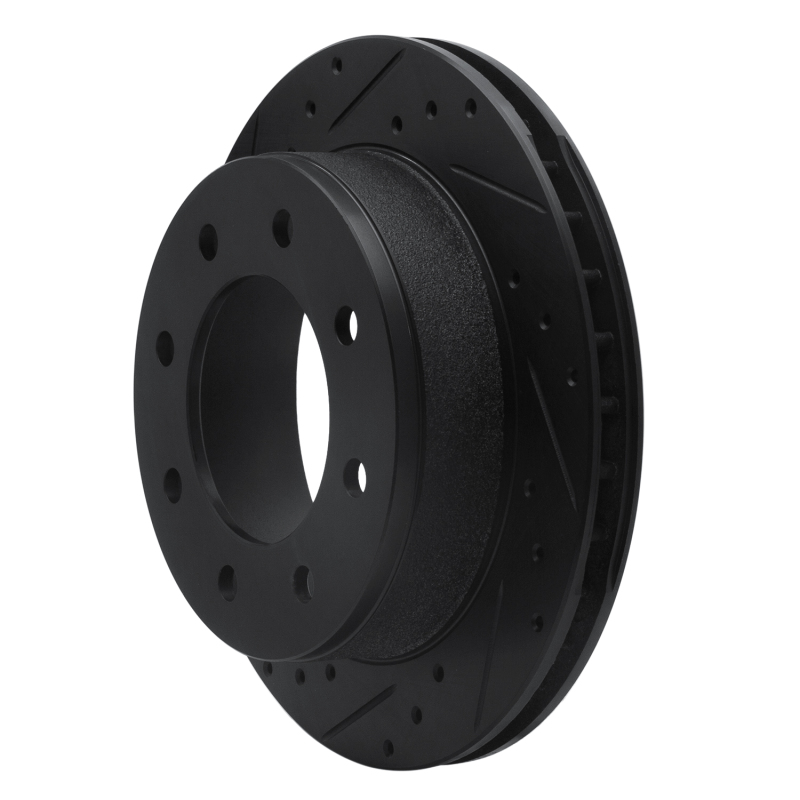 Picture of R1 99-25 Chevrolet Silverado 1500 Rear Left Drilled & Slotted Black Brake Rotor