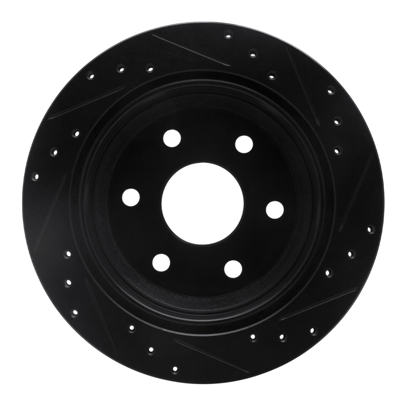 Picture of R1 99-07 Chevrolet AVALANCHE 1500 Rear Left Drilled & Slotted Black Brake Rotor