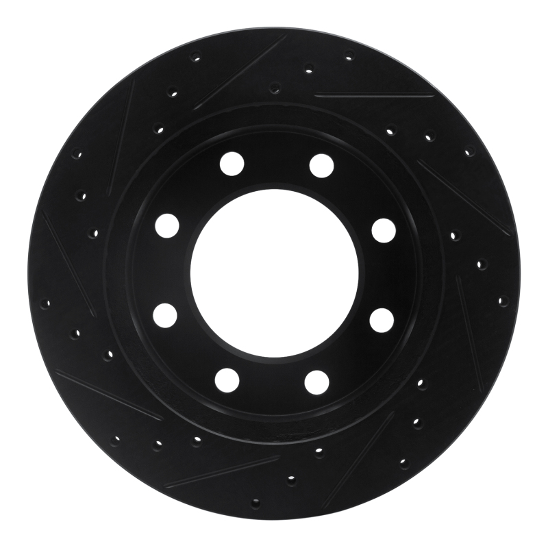 Picture of R1 99-20 Cadillac DeVille Front Right Drilled & Slotted Black Brake Rotor