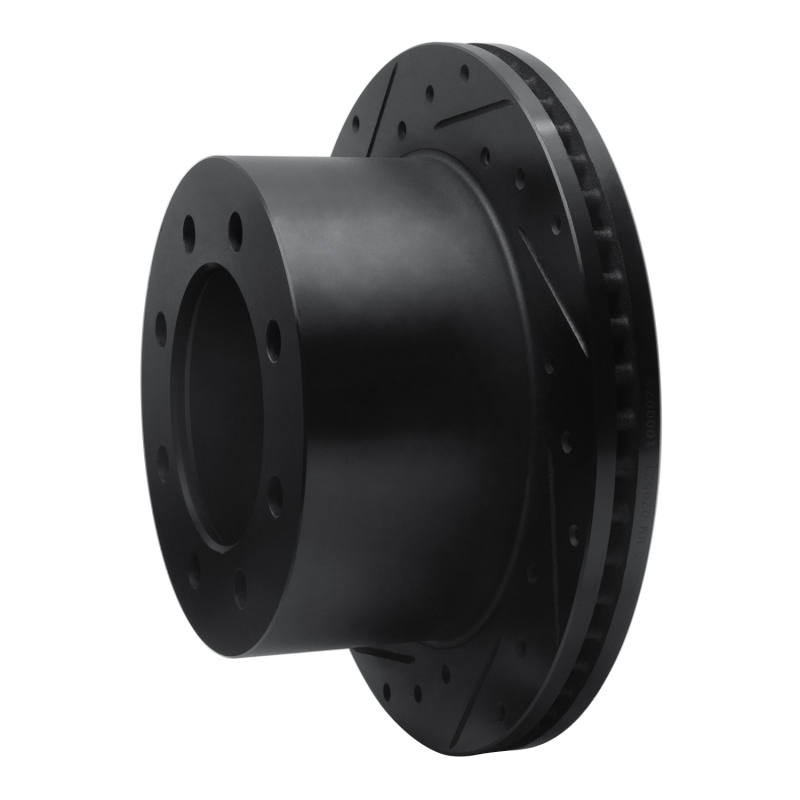 Picture of R1 01-10 Chevrolet Express 3500 Rear Left Drilled & Slotted Black Brake Rotor