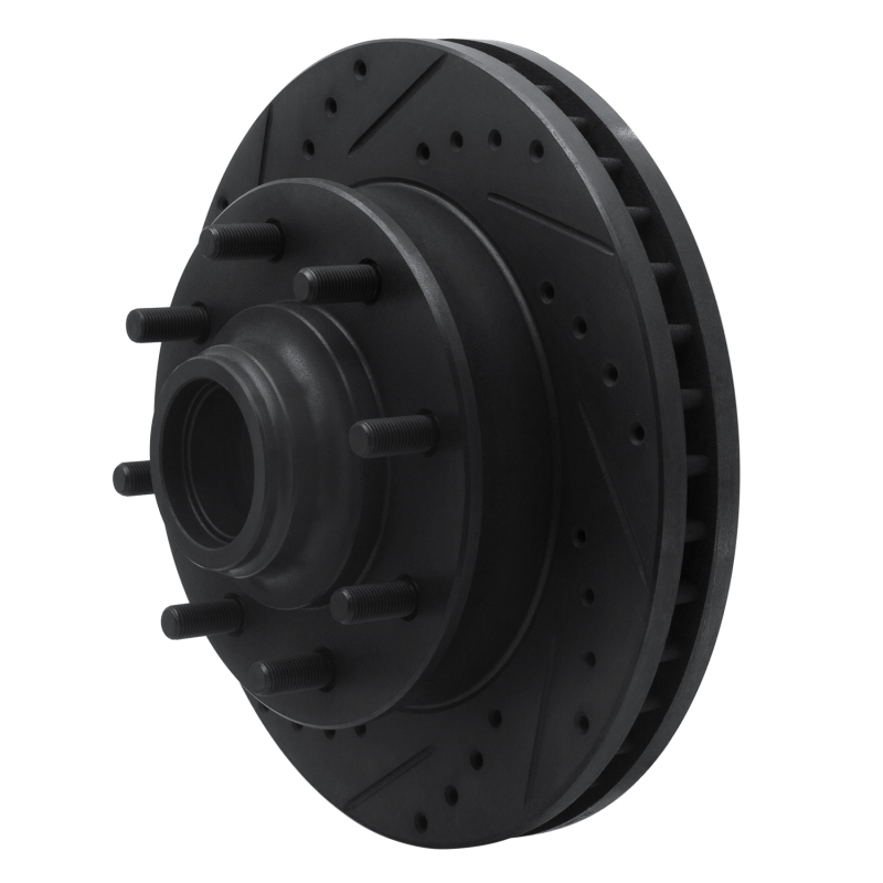 Picture of R1 01-02 Chevrolet Express 3500 Front Left Drilled & Slotted Black Brake Rotor
