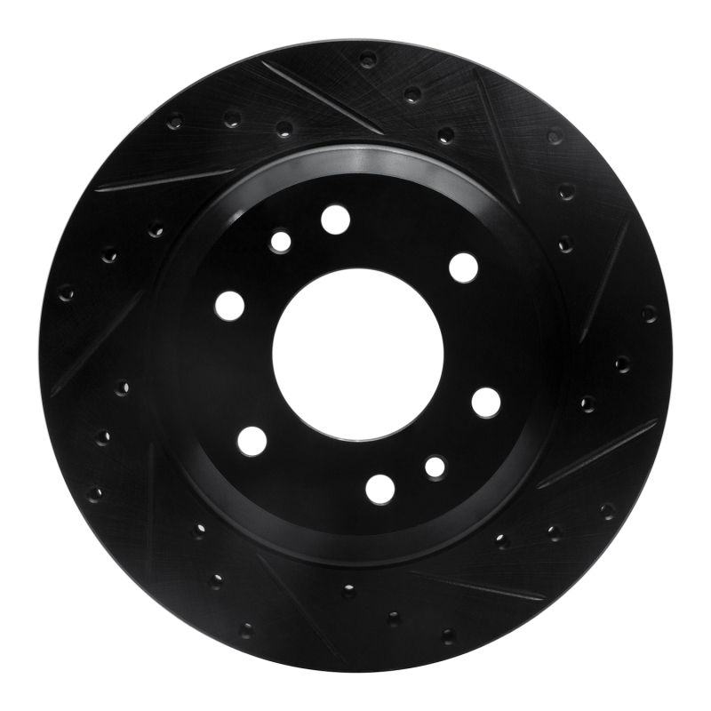 Picture of R1 02-05 Buick Rainier Front Right Drilled & Slotted Black Brake Rotor