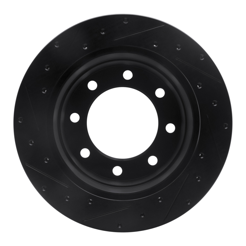 Picture of R1 01-10 Chevrolet Express 3500 Rear Right Drilled & Slotted Black Brake Rotor