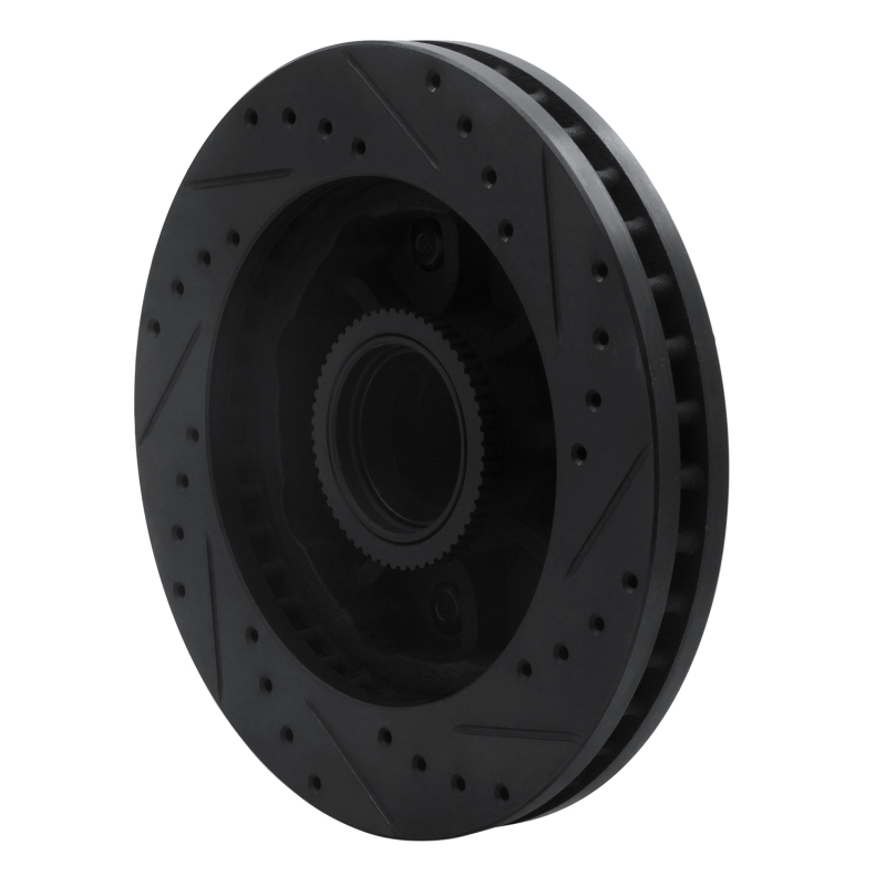 Picture of R1 01-02 Chevrolet Express 3500 Front Left Drilled & Slotted Black Brake Rotor