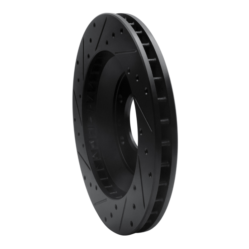 Picture of R1 02-05 Buick Rainier Front Right Drilled & Slotted Black Brake Rotor