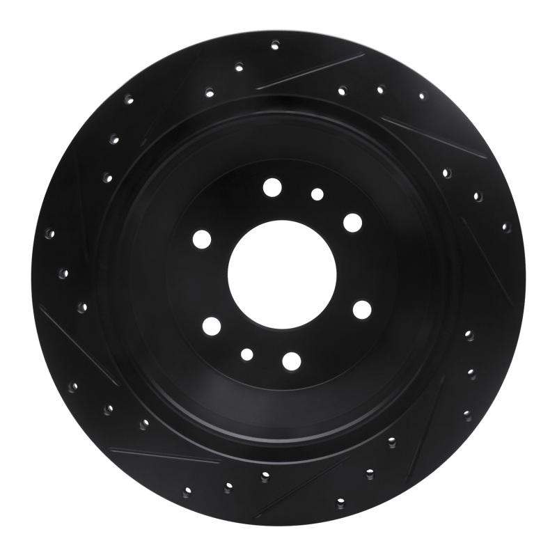 Picture of R1 02-09 Buick Rainier Rear Right Drilled & Slotted Black Brake Rotor