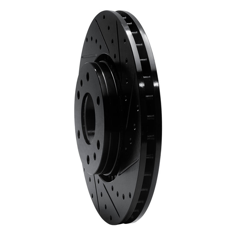 Picture of R1 02-09 Buick Rainier Front Right Drilled & Slotted Black Brake Rotor
