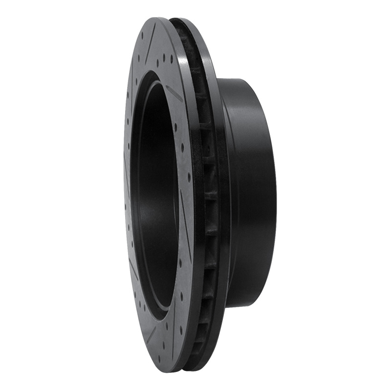 Picture of R1 03-05 Chevrolet Silverado 1500 Rear Right Drilled & Slotted Black Brake Rotor