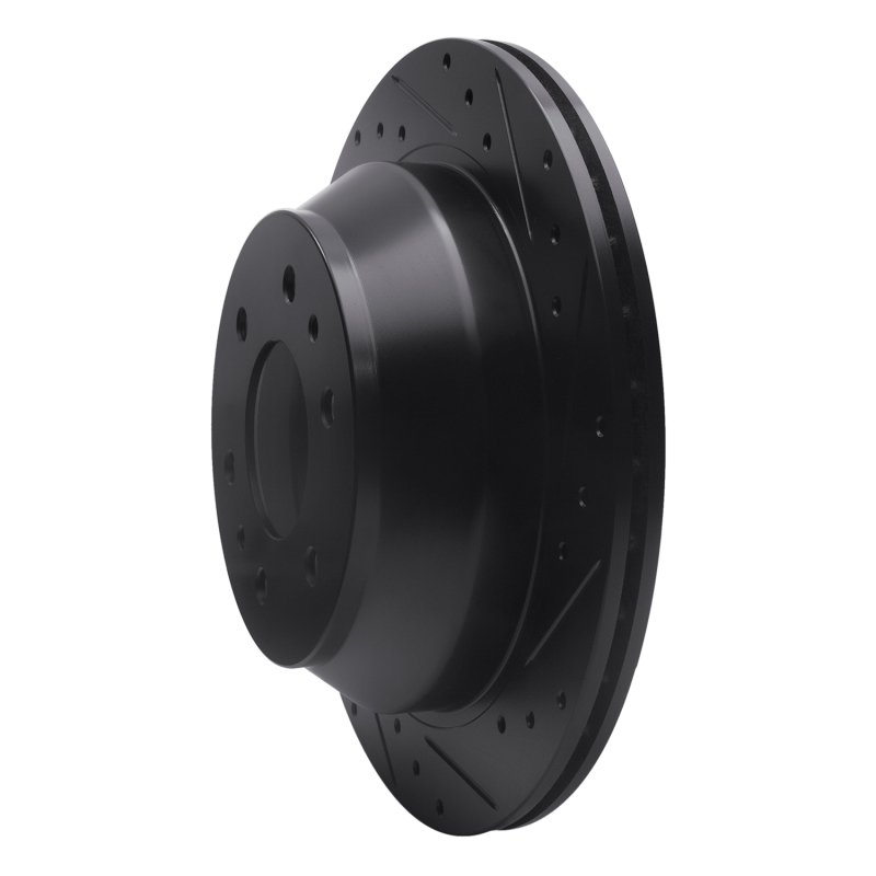 Picture of R1 02-09 Buick Rainier Rear Right Drilled & Slotted Black Brake Rotor
