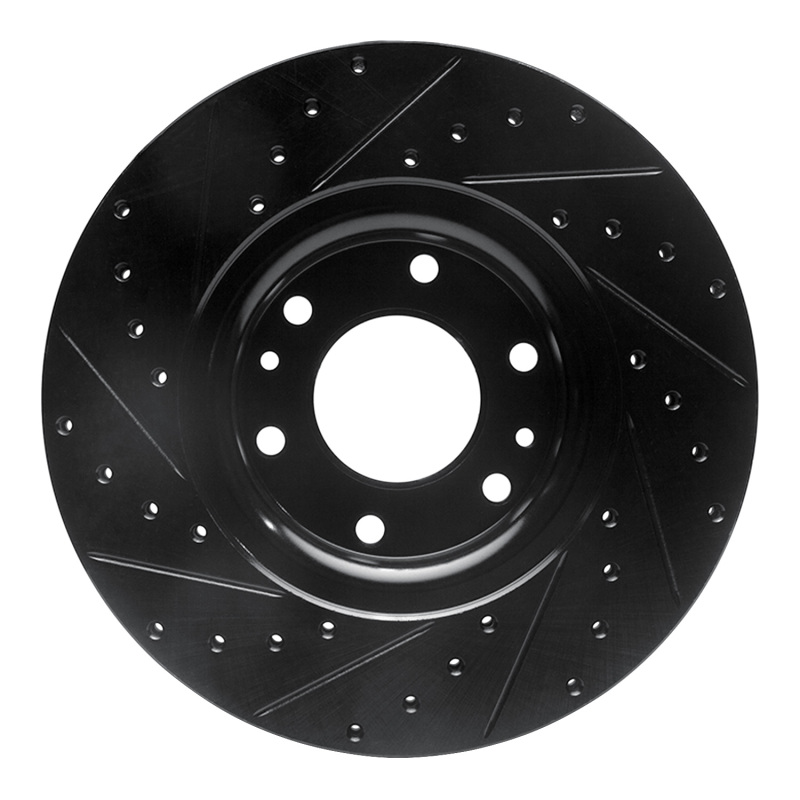 Picture of R1 02-09 Buick Rainier Front Right Drilled & Slotted Black Brake Rotor