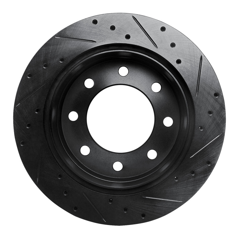 Picture of R1 03-05 Chevrolet Silverado 1500 Rear Left Drilled & Slotted Black Brake Rotor