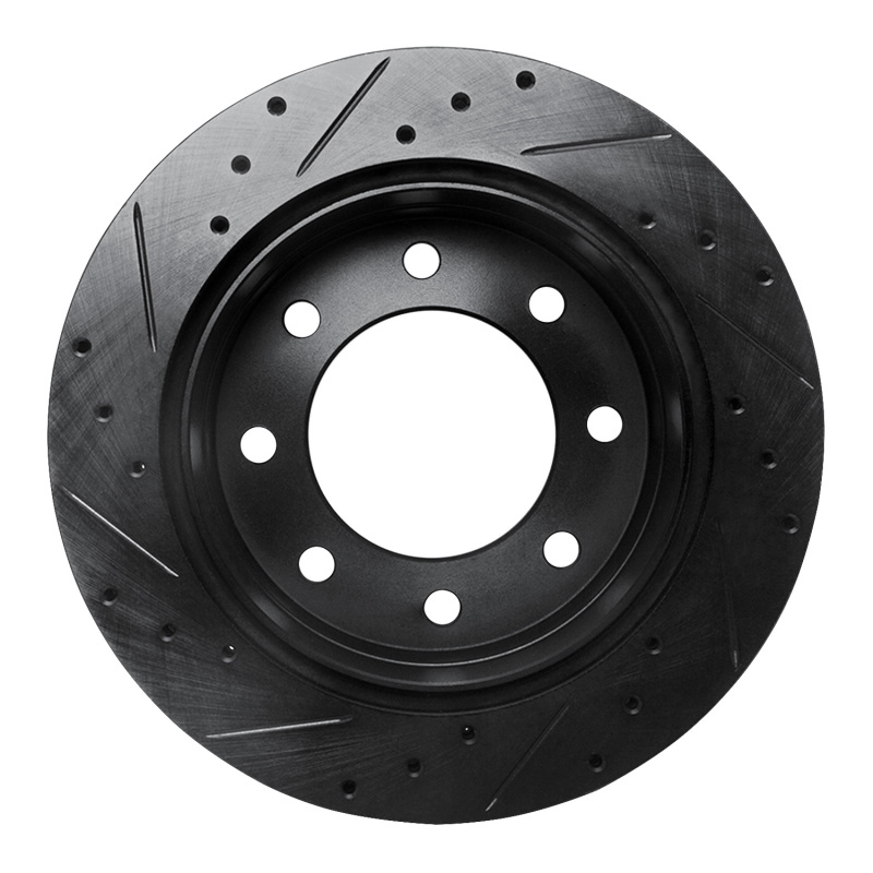 Picture of R1 03-05 Chevrolet Silverado 1500 Rear Right Drilled & Slotted Black Brake Rotor