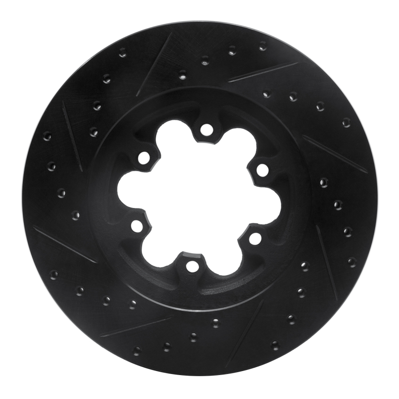 Picture of R1 04-08 Chevrolet Colorado Front Right Drilled & Slotted Black Brake Rotor