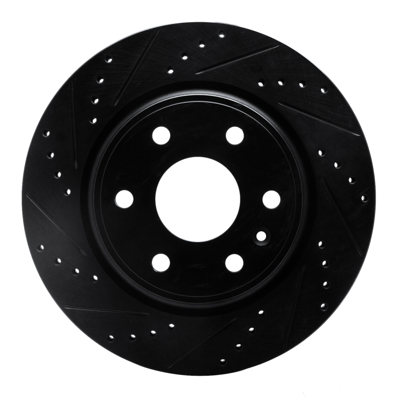 Picture of R1 07-17 Buick Enclave Front Left Drilled & Slotted Black Brake Rotor