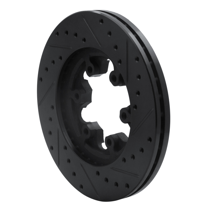Picture of R1 04-08 Chevrolet Colorado Front Left Drilled & Slotted Black Brake Rotor