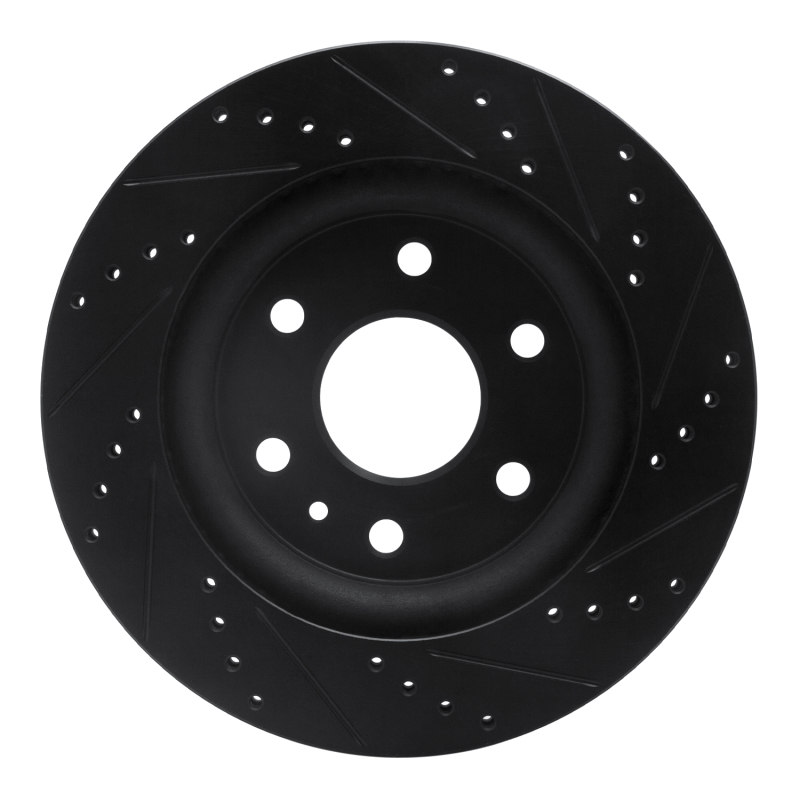 Picture of R1 07-17 Buick Enclave Front Left Drilled & Slotted Black Brake Rotor