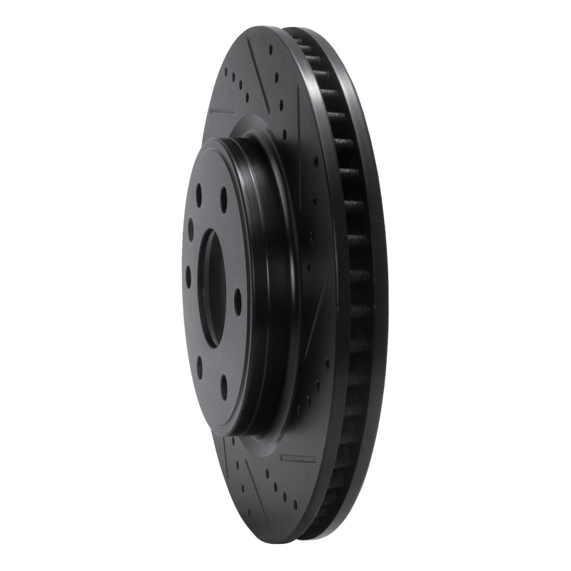 Picture of R1 07-17 Buick Enclave Front Right Drilled & Slotted Black Brake Rotor