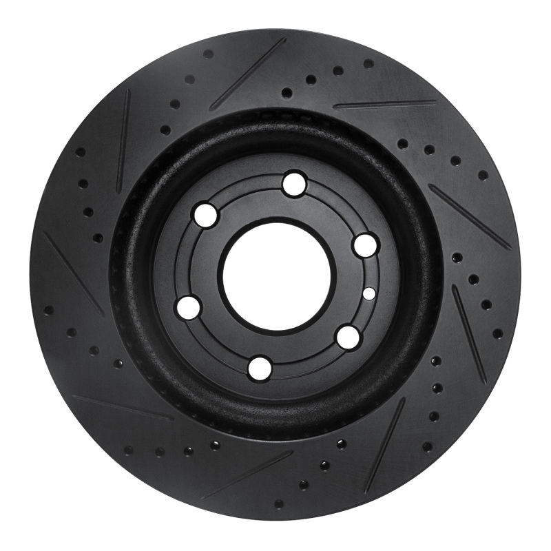 Picture of R1 07-17 Buick Enclave Front Right Drilled & Slotted Black Brake Rotor