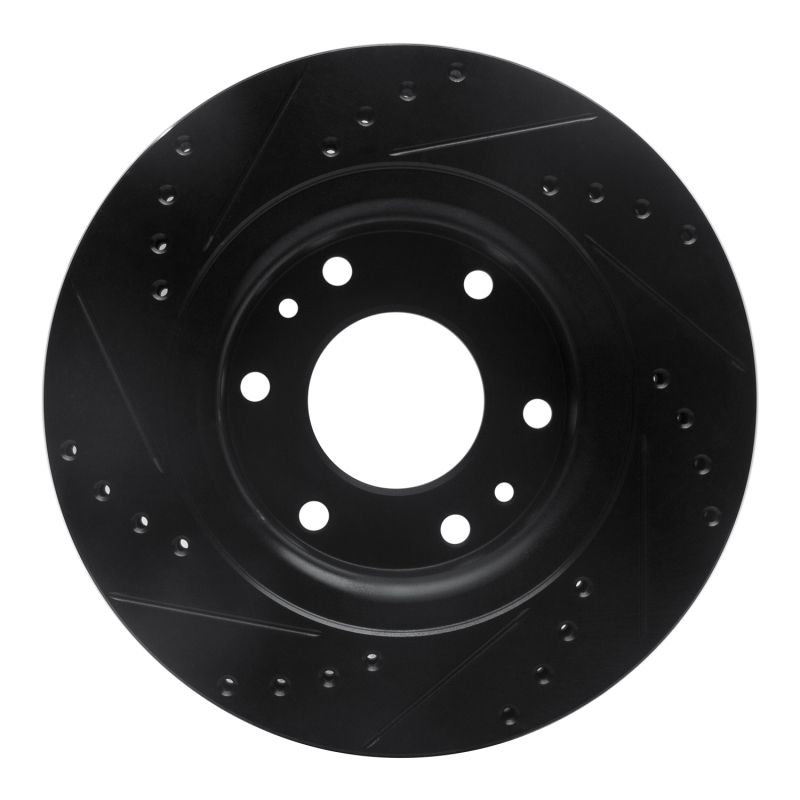 Picture of R1 06-09 Buick Rainier Front Right Drilled & Slotted Black Brake Rotor