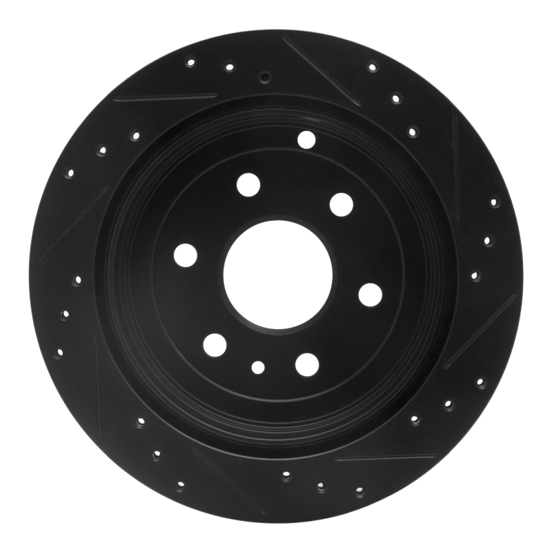 Picture of R1 07-17 Buick Enclave Rear Left Drilled & Slotted Black Brake Rotor
