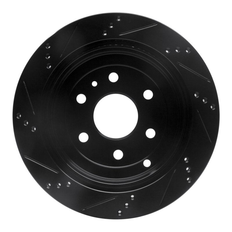 Picture of R1 07-17 Buick Enclave Rear Right Drilled & Slotted Black Brake Rotor