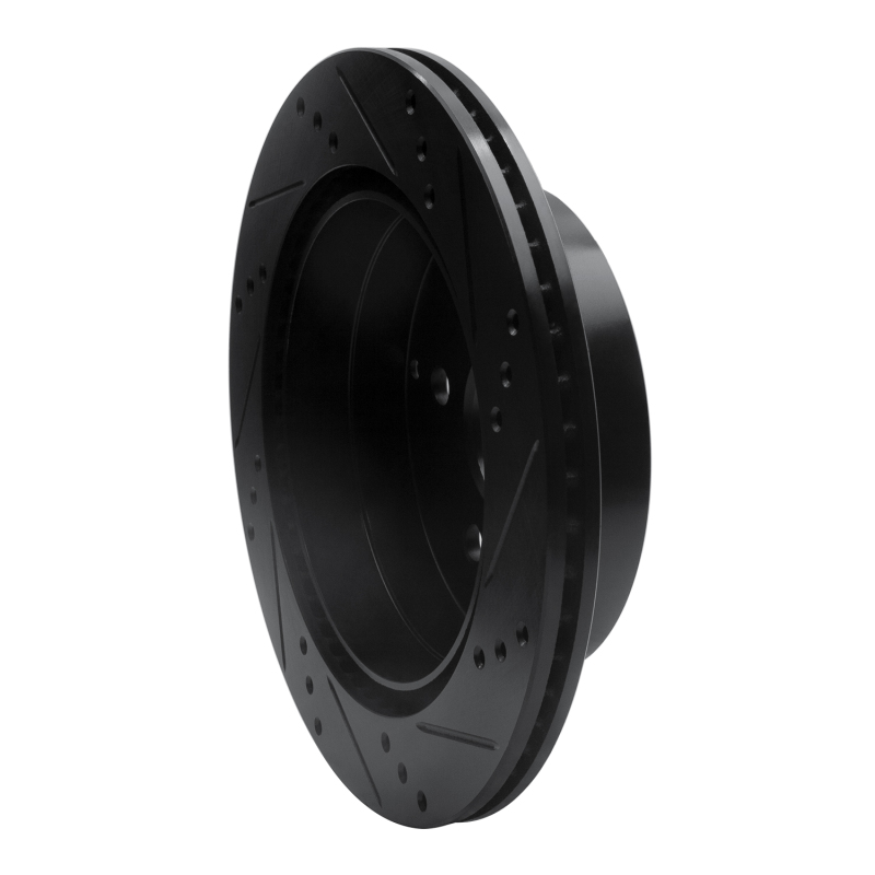 Picture of R1 10-17 Chevrolet Equinox Rear Left Drilled & Slotted Black Brake Rotor