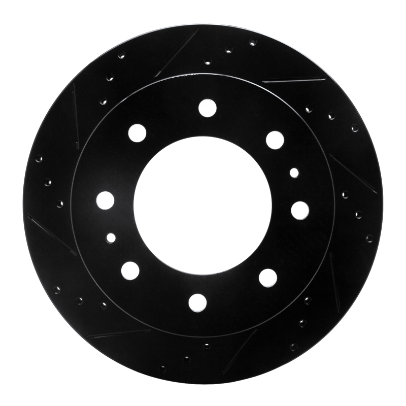Picture of R1 11-25 Chevrolet Silverado 3500 HD Rear Left Drilled & Slotted Black Brake Rotor
