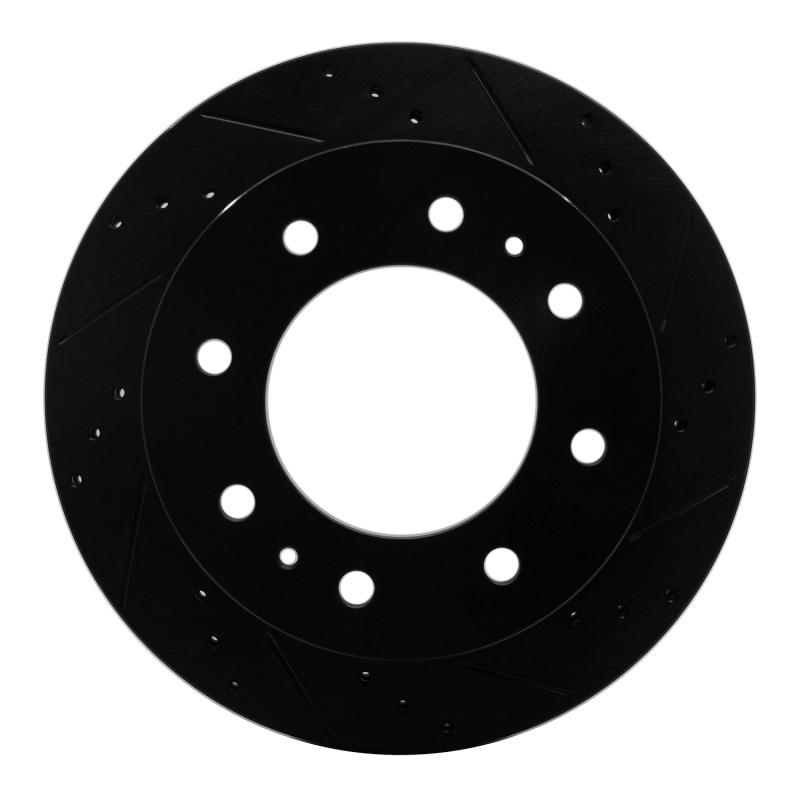 Picture of R1 11-25 Chevrolet Silverado 3500 HD Rear Right Drilled & Slotted Black Brake Rotor