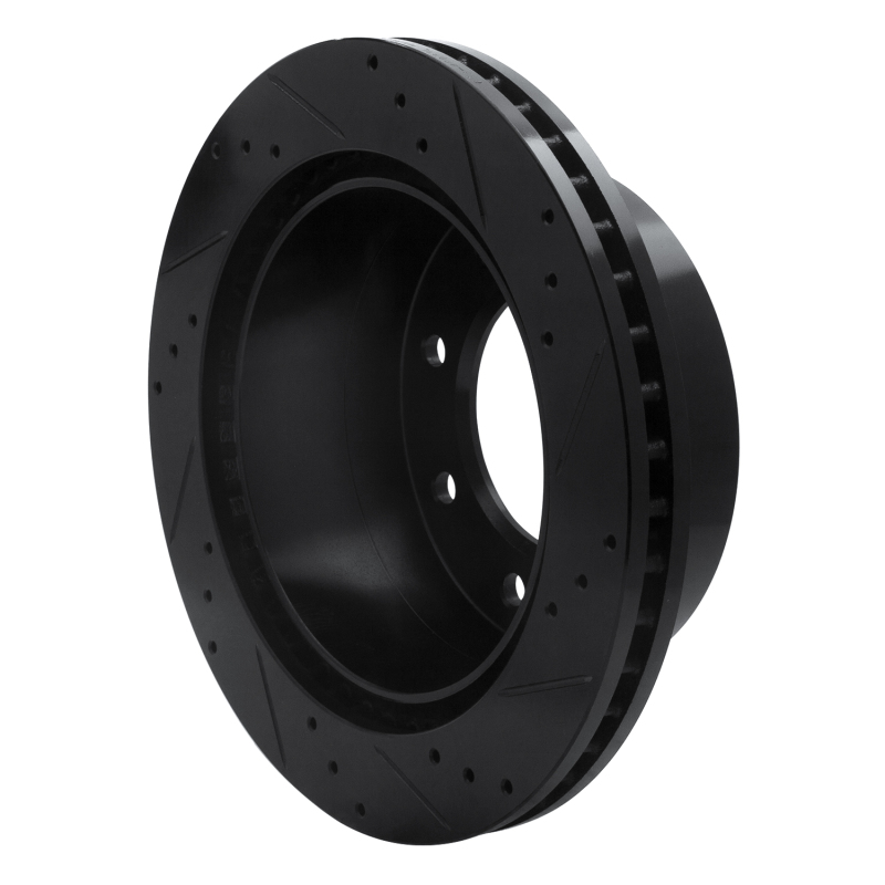 Picture of R1 11-25 Chevrolet Silverado 3500 HD Rear Left Drilled & Slotted Black Brake Rotor