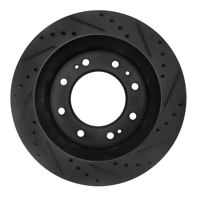 Picture of R1 11-25 Chevrolet Suburban 3500 HD Front Left Drilled & Slotted Black Brake Rotor