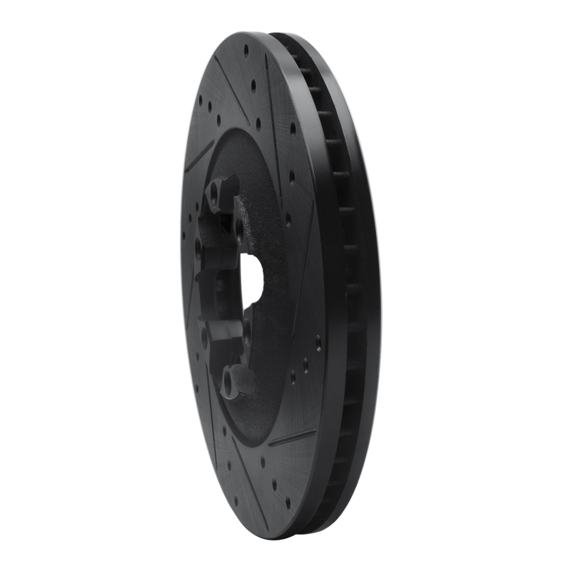 Picture of R1 09-12 Chevrolet Colorado Front Right Drilled & Slotted Black Brake Rotor