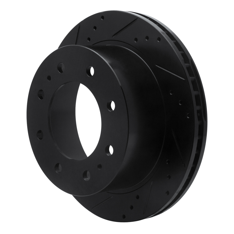 Picture of R1 11-25 Chevrolet Silverado 3500 HD Rear Left Drilled & Slotted Black Brake Rotor
