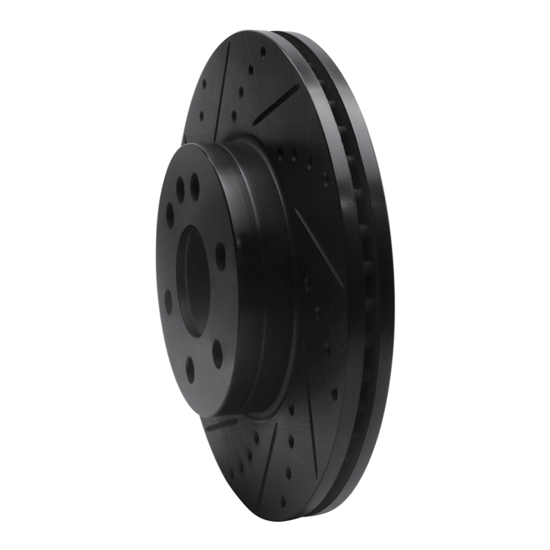 Picture of R1 15-20 Chevrolet Colorado Front Left Drilled & Slotted Black Brake Rotor