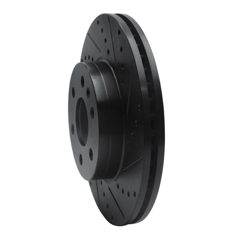 Picture of R1 15-20 Chevrolet Colorado Front Right Drilled & Slotted Black Brake Rotor