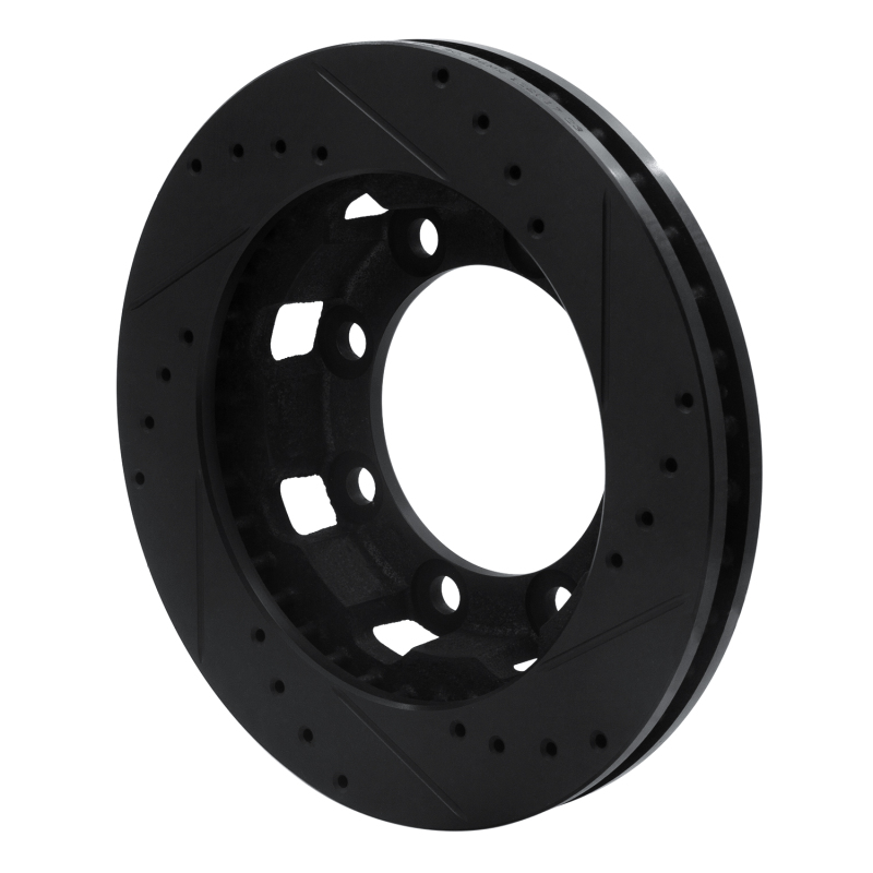 Picture of R1 71-91 Chevrolet C30 Pickup Front Left Drilled & Slotted Black Brake Rotor