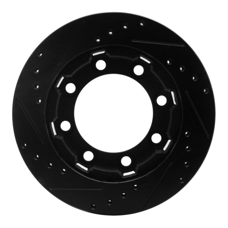 Picture of R1 71-91 Chevrolet P30 Van Front Right Drilled & Slotted Black Brake Rotor
