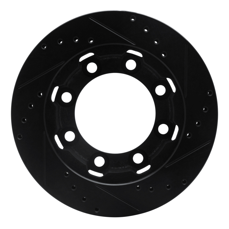 Picture of R1 71-91 Chevrolet C30 Pickup Front Left Drilled & Slotted Black Brake Rotor