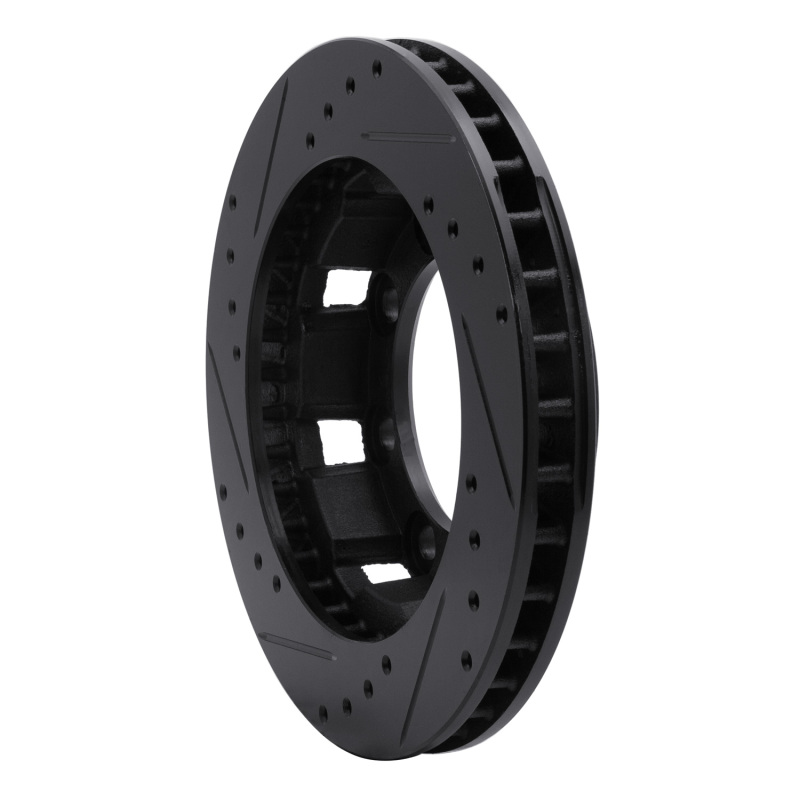 Picture of R1 71-91 Chevrolet P30 Van Front Right Drilled & Slotted Black Brake Rotor