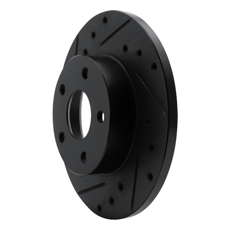 Picture of R1 84-87 Pontiac Fiero Rear Left Drilled & Slotted Black Brake Rotor