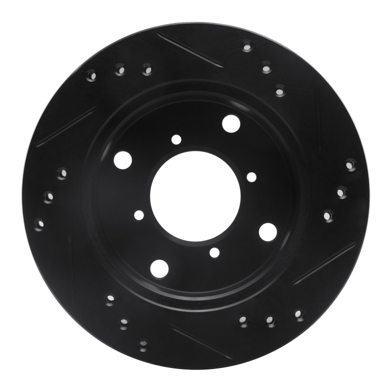 Picture of R1 89-01 Chevrolet Metro Front Left Drilled & Slotted Black Brake Rotor
