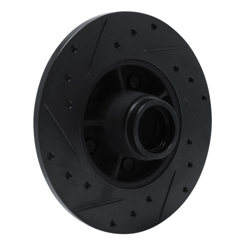 Picture of R1 84-87 Pontiac Fiero Front Right Drilled & Slotted Black Brake Rotor