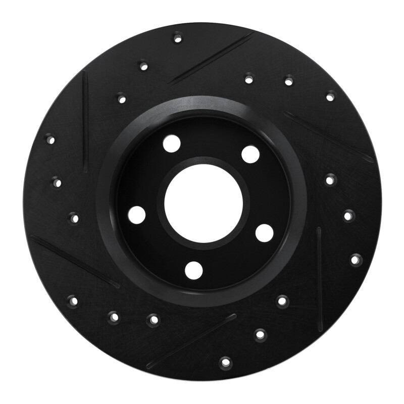 Picture of R1 84-87 Pontiac Fiero Rear Right Drilled & Slotted Black Brake Rotor