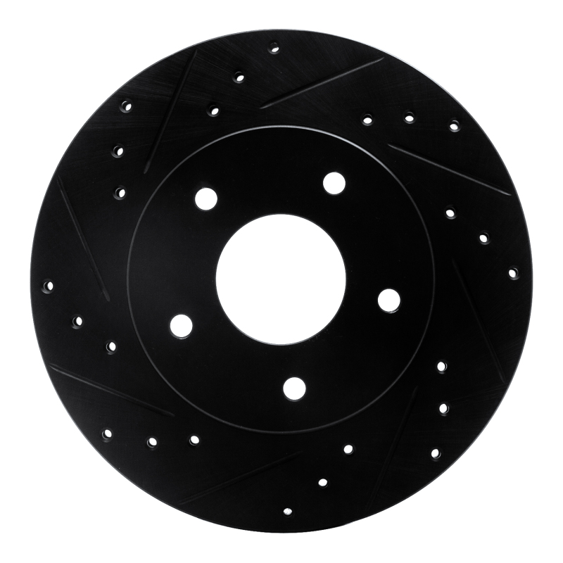 Picture of R1 78-81 Pontiac Firebird Rear Left Drilled & Slotted Black Brake Rotor